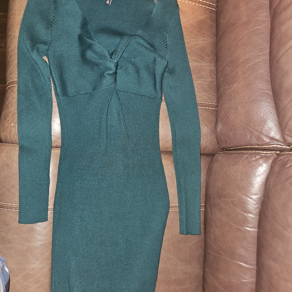 Derek Heart Teal Long Sleeve Dress